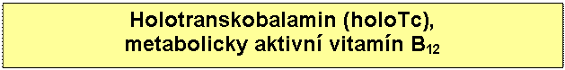 Textov? pole: Holotranskobalamin (holoTc),
metabolicky aktivn? vitam?n B12 

